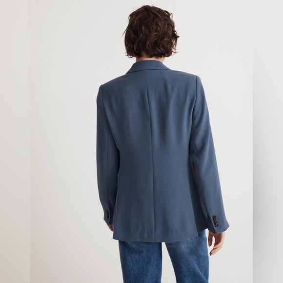 MADEWELL The Rosedale Blazer In Crepe Nighttime - Picture 4 of 10